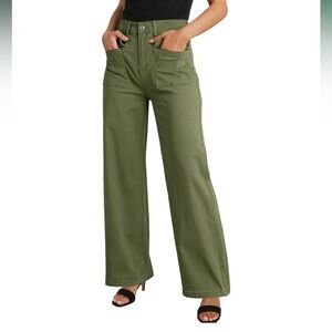 Size 4 gray condition Olive Army Green Wide-Leg Pants